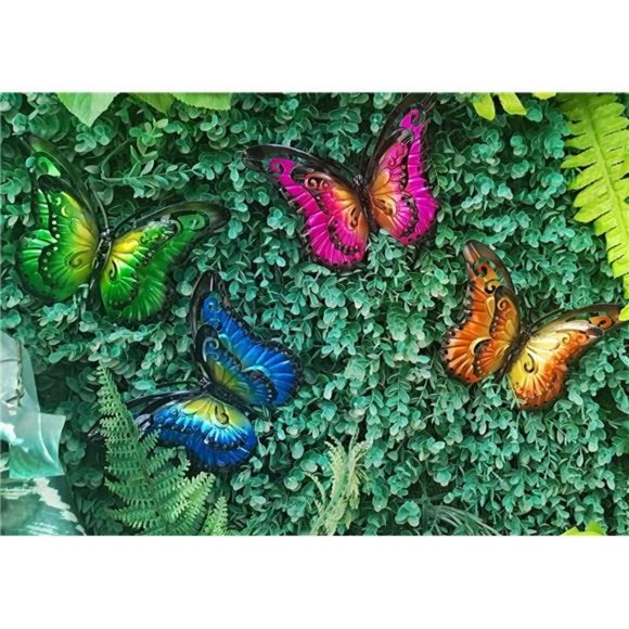Metal Butterfly Wall Art Decor-6.5" Outdoor Fence Decoration, Hanging for Garden - Picture 3 of 7